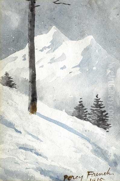 Alpine Snow Scene With Spruce Trees - view 1