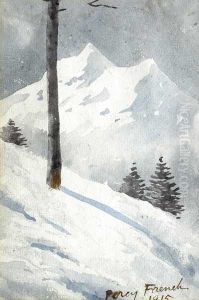 Alpine Snow Scene With Spruce Trees