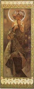 The Moon. From The Moon and the Stars Series. 1902 by Alphonse Maria Mucha
