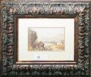 Cart On A Road By A Mountain Lake by William Percy French