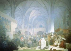 Master Jan Hus Preaching at the Bethlehem Chapel. 1916