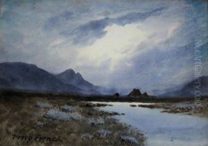 Bog Landscape At Twilight by William Percy French