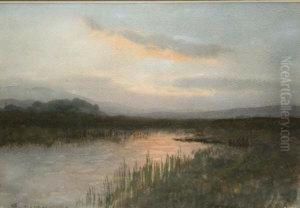 Mooreland Stream At Sunset by William Percy French