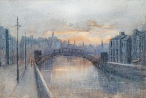 The Ha'penny Bridge, Dublin - view 1