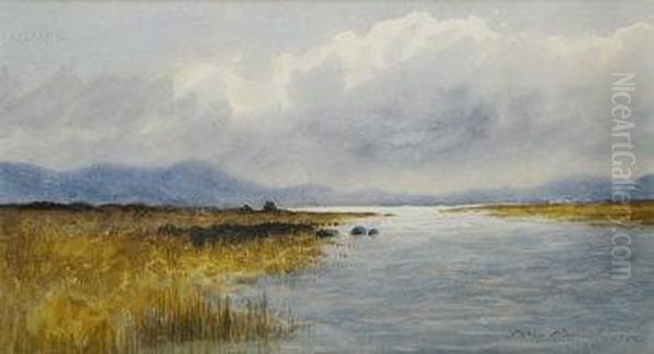 Connemara Lake With Turfstacks - view 1