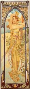 Brightness of Day. From The Times of the Day Series. 1899 by Alphonse Maria Mucha