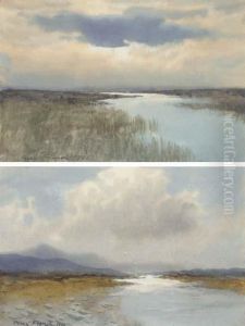 An Irish Bog At Sunset by William Percy French