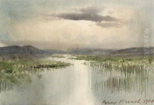 Lough In A Mountainous Landscape by William Percy French