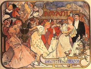 Amants, 1895 by Alphonse Maria Mucha
