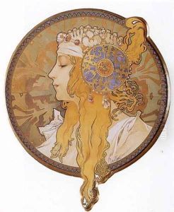 Byzantine Head: The Blonde. 1897 by Alphonse Maria Mucha