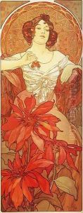 Ruby. From The Precious Stones Series. 1900 by Alphonse Maria Mucha