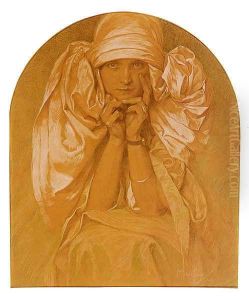 Portrait Of The Artists Daughter Jaroslava by Alphonse Maria Mucha