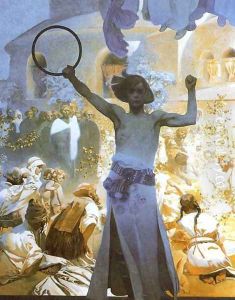 The Introduction of the Slavonic Liturgy (detail) 1912 by Alphonse Maria Mucha