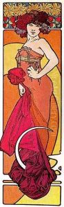 The Brunette, from Decorative Documents by Alphonse Maria Mucha