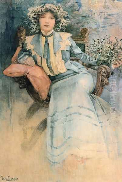 Mistletoe, Portrait of Mme. Mucha - view 1