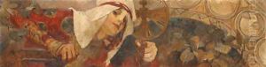 Femme à l'embleme, Winter by Alphonse Maria Mucha