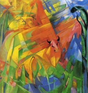 Animals In Landscape Aka Painting With Bulls
