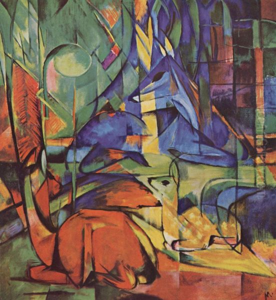 Deer In The Forest II by Franz Marc