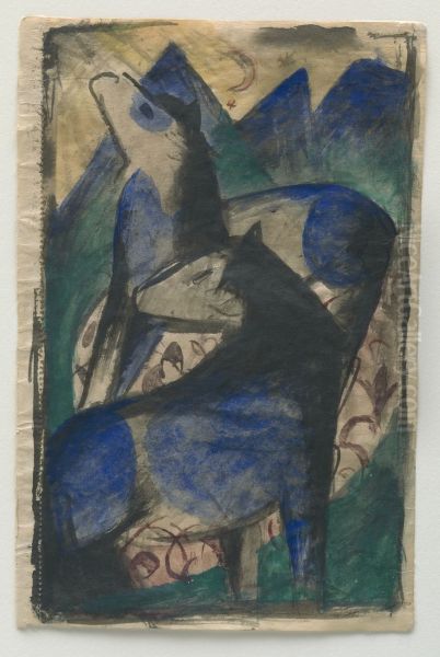 Two Blue Horses - view 1