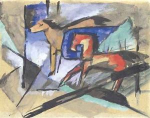 Rotes und gelbes Pferdchen by Franz Marc