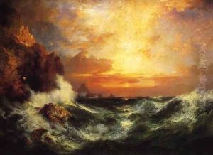 Sunset near Land's End, Cornwall, England by Thomas Moran