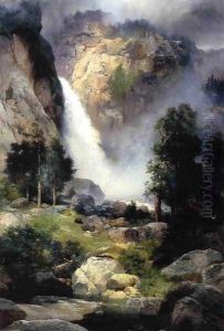 Cascade Falls Yosemite by Thomas Moran