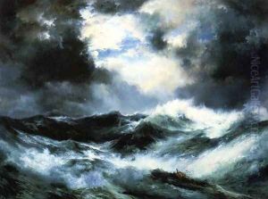 Moonlit Shipwreck at Sea by Thomas Moran
