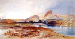 Cliffs Green River Wyoming by Thomas Moran