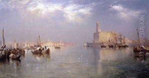 Vera Cruz Harbor Mexico by Thomas Moran
