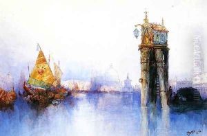 Venetian Canal Scene by Thomas Moran