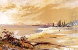 Hot Springs On The Shore Of Yellowstone Lake by Thomas Moran