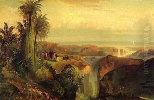 Indians On A Cliff by Thomas Moran