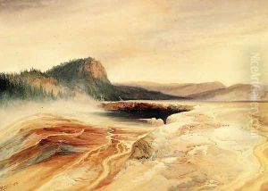 Giant Blue Spring Yellowstone2 by Thomas Moran