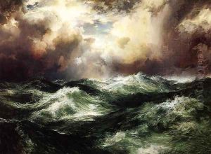 Moonlit Seascape by Thomas Moran
