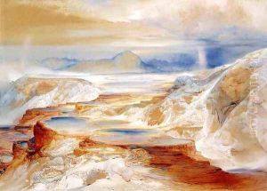 Hot Springs at Gardiners River by Thomas Moran