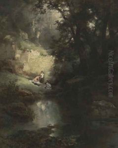 Bathers by Thomas Moran