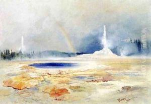 The Castle Geyser, Fire Hole Basin by Thomas Moran