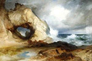 The Cavern, California Coast by Thomas Moran