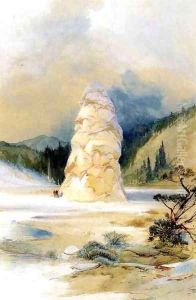 The Hot Springs of Gardiners River, Extinct Geyser Crater by Thomas Moran