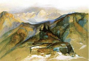 Distant Peaks by Thomas Moran