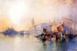 Santa Maria and The Ducal Palace, Venice by Thomas Moran