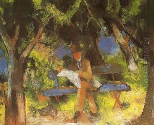 Man Reading in a Park (Lesender Mann im Park) 1914