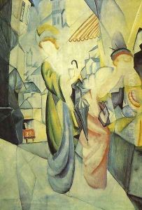 Bright Women in front of the Hat Shop (Helle Frauen vor dem Hutladen) 1913