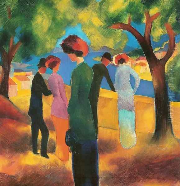 Lady in a Green Jacket by August Macke