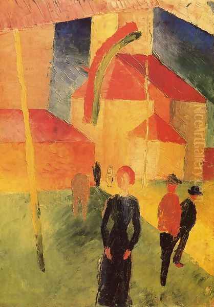 Church with Flags - view 1