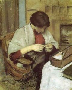Elisabeth Gerhardt Sewing (Elisabeth Gerhardt Nahend) 1909