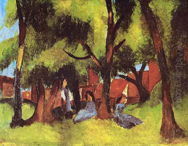 Children under Trees in Sun - view 1