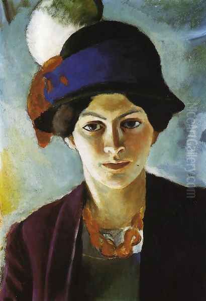 Portrait of the Artist's wife Elisabeth with a Hat (Frau des Kunstlers mit Hut) 1909 - view 1