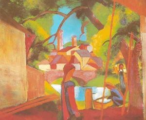 Children at the Pump (Kinder am Brunnen) by August Macke