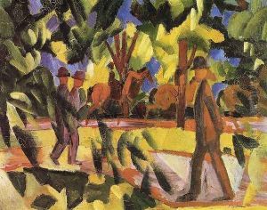 Riders and Strollers in the Avenue by August Macke